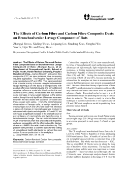 The Effects of Carbon Fibre and Carbon Fibre Composite Dusts on