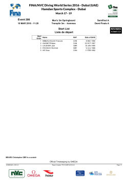 FINA/NVC Diving World Series 2016 - Dubai (UAE)