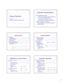 Physical Chemistry Reducible representations Direct sums Direct