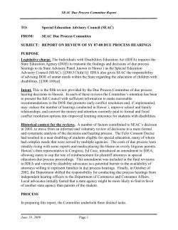 Special Education Advisory Council