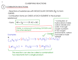 COMBUSTION REACTIONS - Reactions of substances with