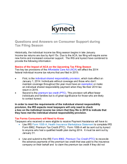 Questions and Answers on Consumer Support during Tax Filing