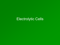 Electrolytic Cells