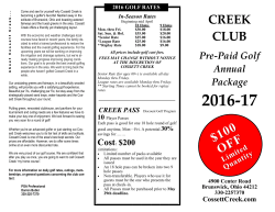 to flyer - Cossett Creek Golf