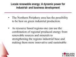 Lysbilde 1 - Northern Periphery Programme