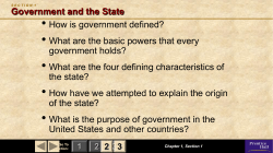 S E C T I O N 1 Government and the State