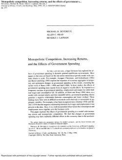 Monopolistic   Competition,   Increasing   Returns,   and   the