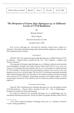 The Response of Green Alga Spirogyra sp. to Different