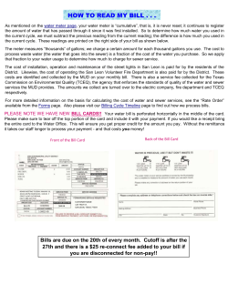HOW TO READ MY BILL