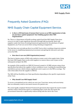 NHS Supply Chain Capital Equipment Service.