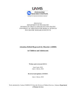 ADHD - UAMS Psychiatric Research Institute