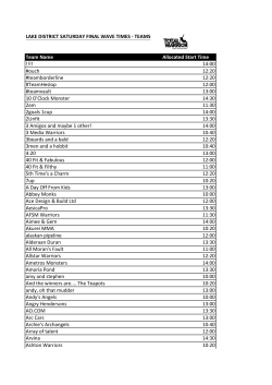 LAKE DISTRICT SATURDAY FINAL WAVE TIMES