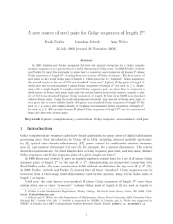 A new source of seed pairs for Golay sequences of length 2m