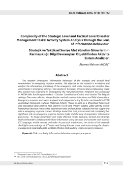 Complexity of the Strategic Level and Tactical Level Disaster