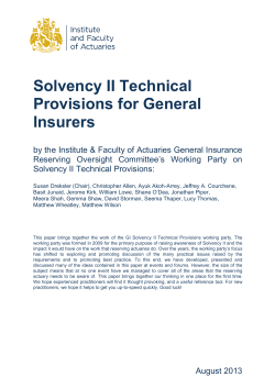 Solvency II Technical Provisions for General Insurers