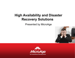 Disaster Recovery
