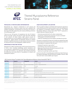 Titered Mycoplasma Strains Panel