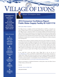 2014 Consumer Confidence Report Public Water