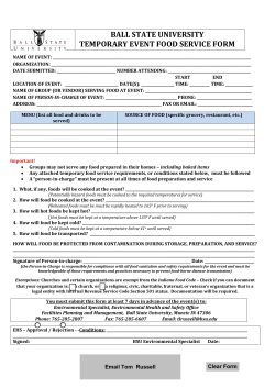 ball state university temporary event food service form