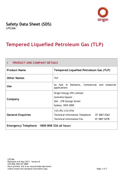 Tempered Liquefied Petroleum Gas SDS