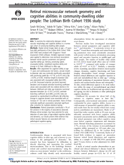 Retinal microvascular network geometry and cognitive abilities in