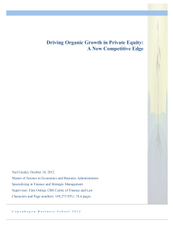 Driving Organic Growth in Private Equity: A New Competitive Edge