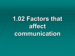 1.02 Factors that affect communication PPT1