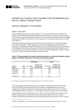 interim re-conviction figures for peterborough social impact bond
