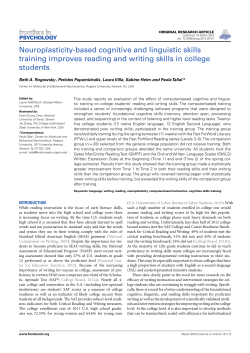 Neuroplasticity-based cognitive and linguistic skills training