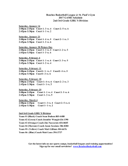 2017 BBL Game Schedule 2-3 Girls