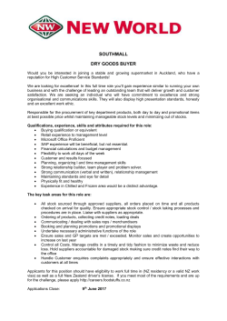 Dry Goods Buyer New World Howick