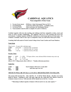CARDINAL AQUATICS Non-competitive Swim