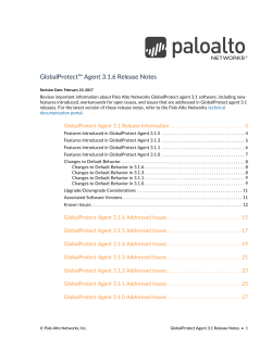 GlobalProtect Agent 3.1 Release Notes