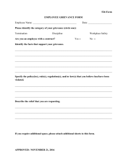 526-Form EMPLOYEE GRIEVANCE FORM Employee Name: Date
