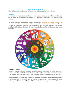 Lecture, Vitamins in General