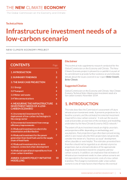 Infrastructure investment needs of a low carbon scenario