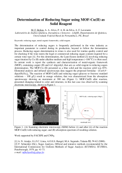 Determination of Reducing Sugar using MOF-Cu(II) as