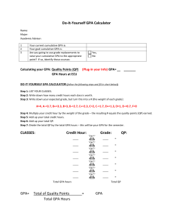 Do-It-Yourself GPA Calculator Name: Major: Academic Advisor: 1