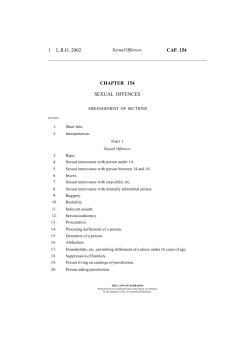 Cap. 154 Sexual Offences