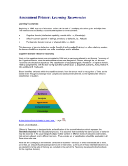 Assessment Primer: Learning Taxonomies