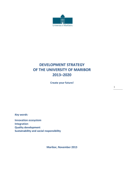 development strategy of the university of maribor 2013&ndash;2020