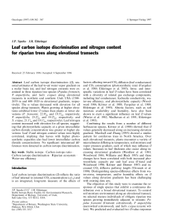 Leaf carbon isotope discrimination and nitrogen content for riparian