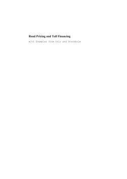 Road Pricing and Toll Financing