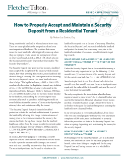 How to Properly Accept and Maintain a Security