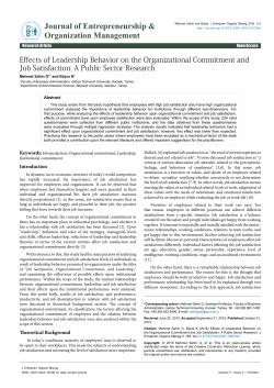 Effects of Leadership Behavior on the Organizational Commitment