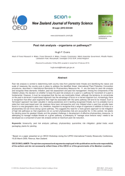 Pest risk analysis - organisms or pathways?