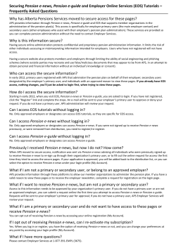 Frequently Asked Questions - Alberta Pensions Services Corporation