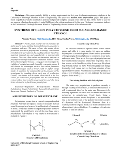 synthesis of green polyethylene from sugarcane