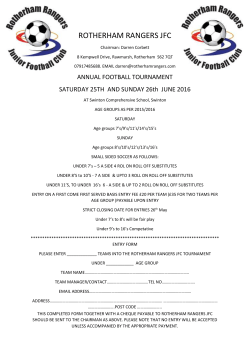 rotherham rangers jfc summer football tournament
