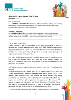 Case study: Alice Moore, Real Drama